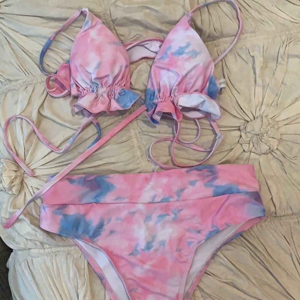 Tye dye swimsuit both top and bottom